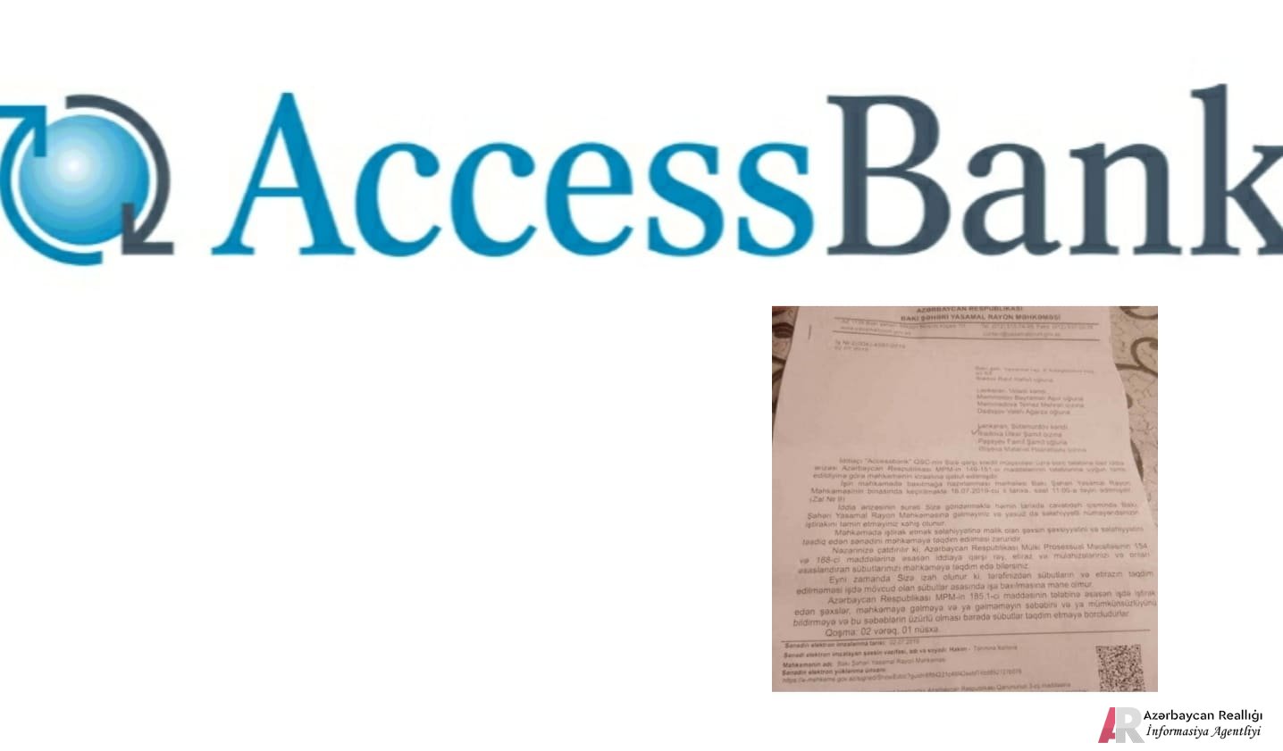 "AccessBank"ın fırıldaqçılığı: vətəndaşlar xəbərləri olmadan 70 min dollarlıq kreditə zamin göstəriliblər